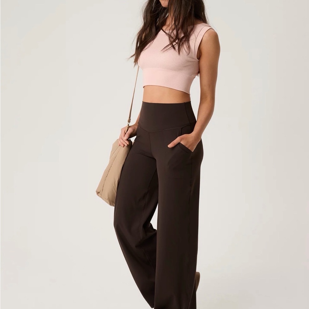 Aerie Chocolate Brown Wide-Leg Pants